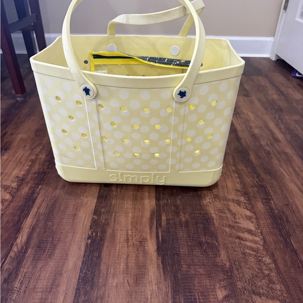 Simply Southern Yellow Polka Dot Tote Bag
